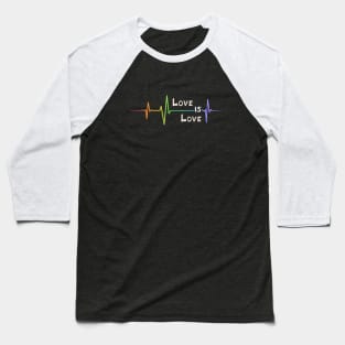 Love Wins Rainbow Heartbeat Pride Shirt, LGBTQ Pride, Gay Shirt, Lesbian Shirt, Gift for Gay Lesbian, Queer Pride Month Shirt Baseball T-Shirt